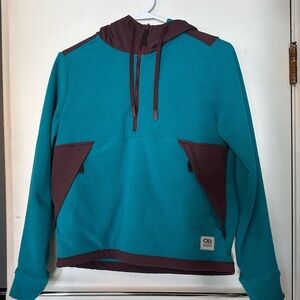 Outdoor Research Trail Mix Pullover Hoodie Womens in Deep Lake/Elk